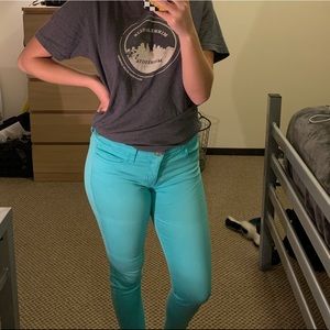 Turquoise jeans